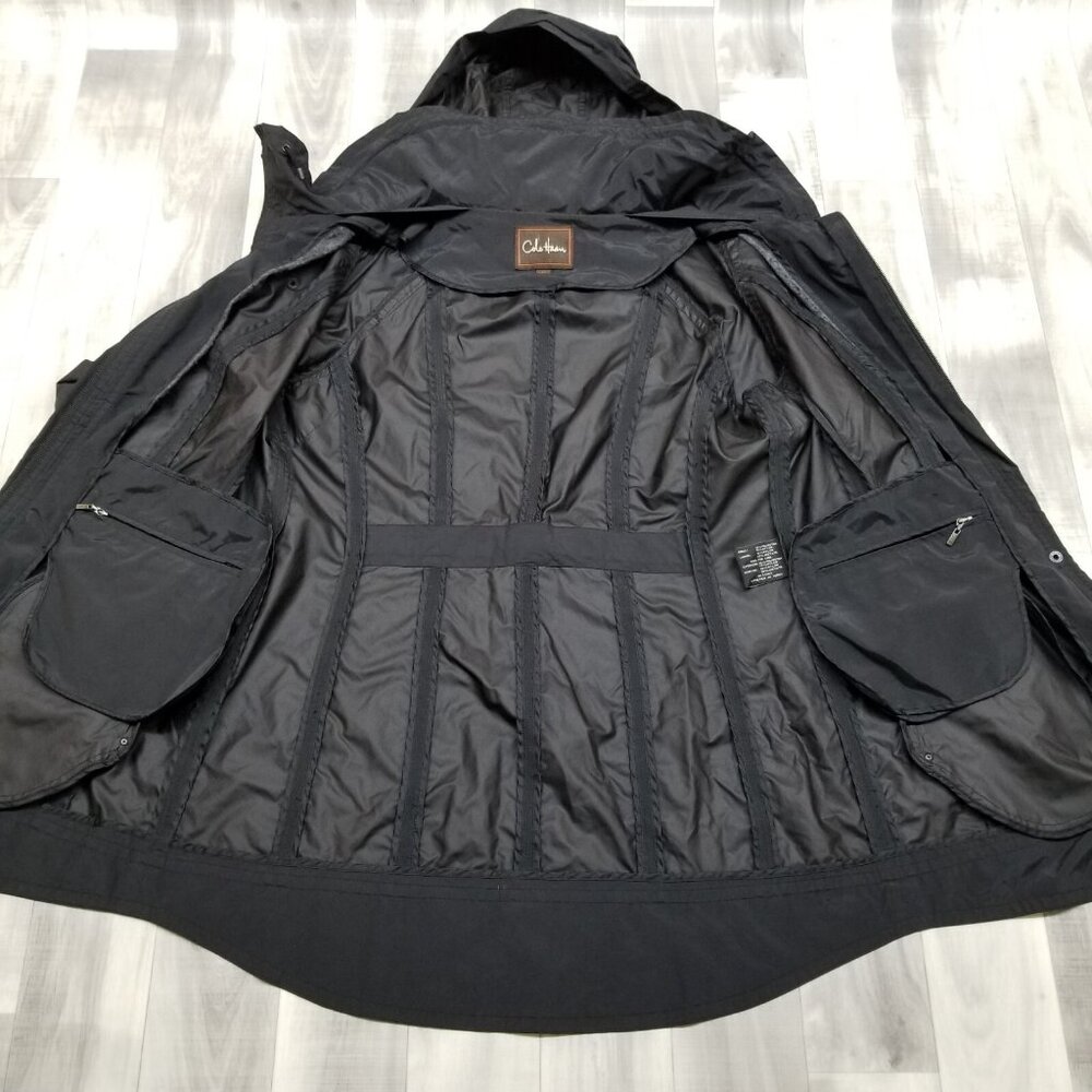 ✅Cole Haan Black Windbreaker Jacket Stowaway Hood Lightweight Women's M - Picture 4 of 13